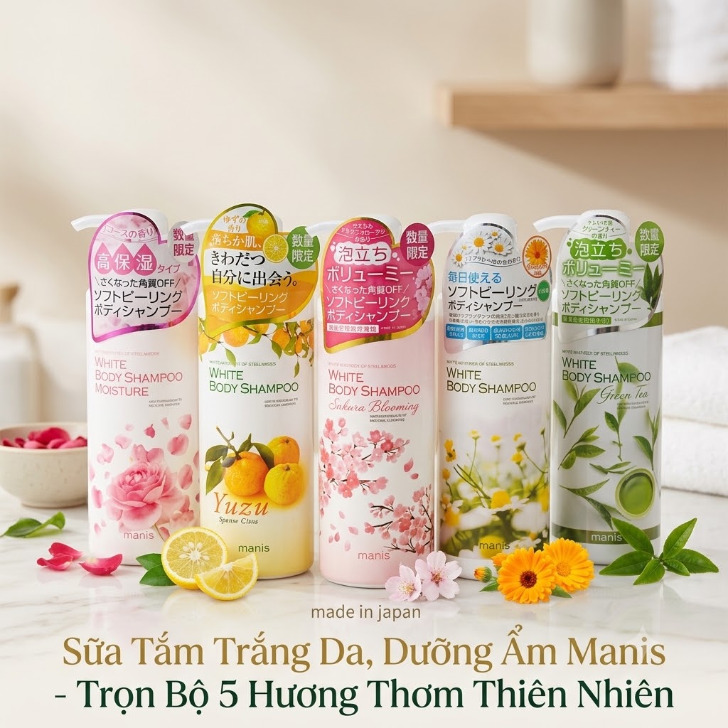 Sữa tắm trắng da Manis White Body Shampoo - Ảnh 2
