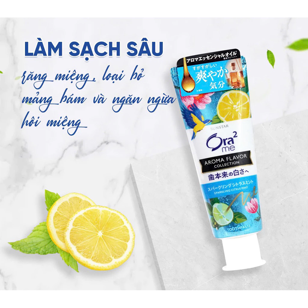 Kem Đánh Răng Ora2 me Aroma Flavor Nội Địa Nhật Bản 130g - Ảnh 4