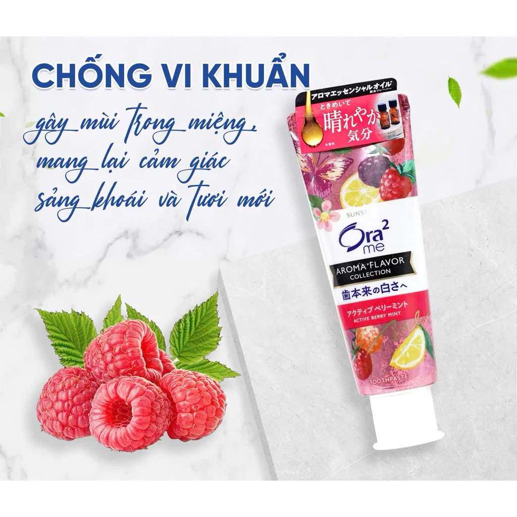 Kem Đánh Răng Ora2 me Aroma Flavor Nội Địa Nhật Bản 130g - Ảnh 2